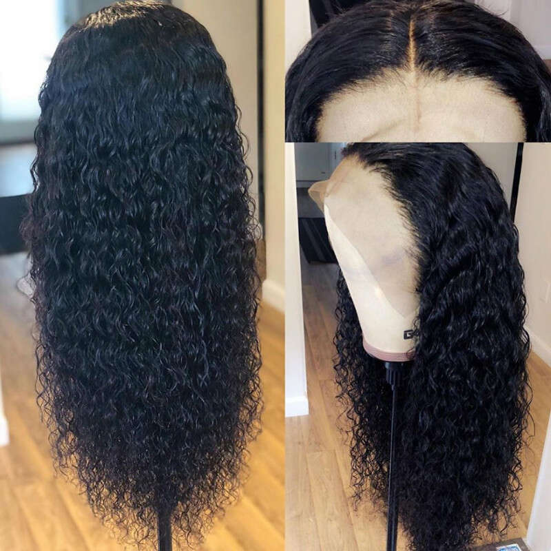Lace Front Wig Cover T Shape Wig Women's Chemical Fiber Front Lace Long Hair Small Roll Half Hand Hook Head Cover WIG Kq2 Kq2