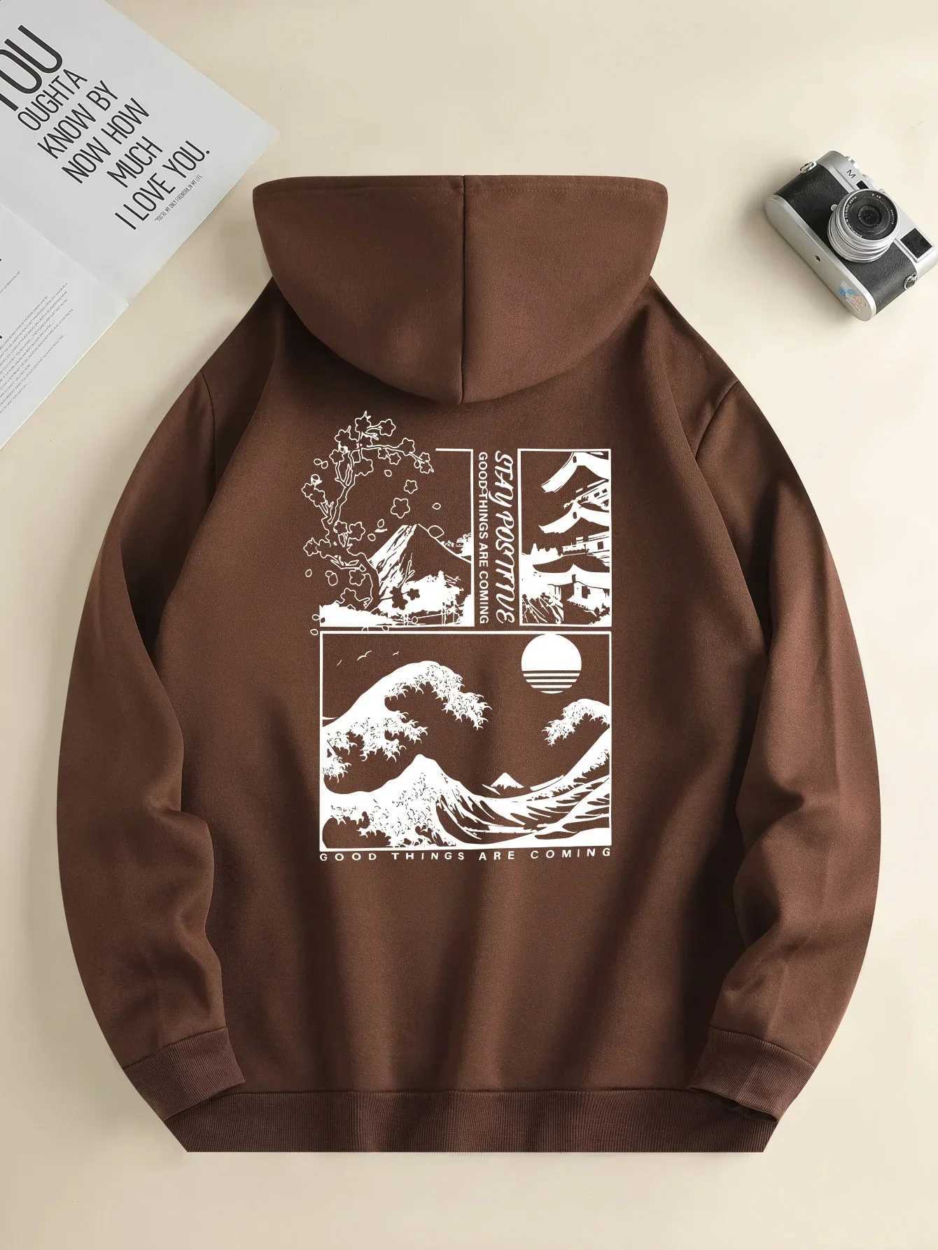 Hot selling fashionable hooded sweatshirt mens landscape printed long sleeved casual daily floral edition hooded sweatshirt S-3XL W241230
