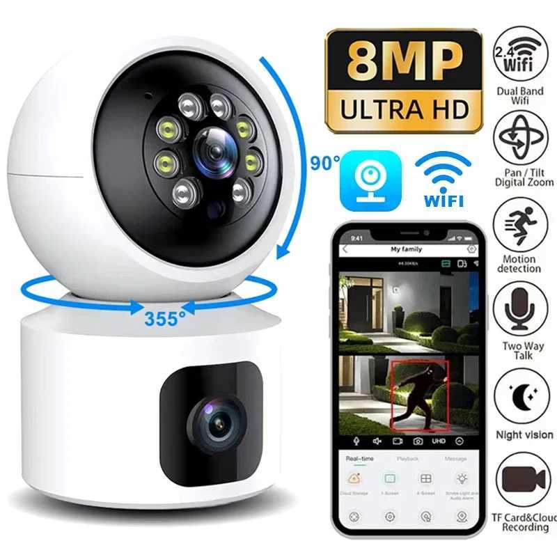 8MP 4K WIFI Camera He Security Indoor Surveillance Camera Baby Pet Monitor Auto Tracking Two-way Au Wireless PTZ IP Camera Z241230