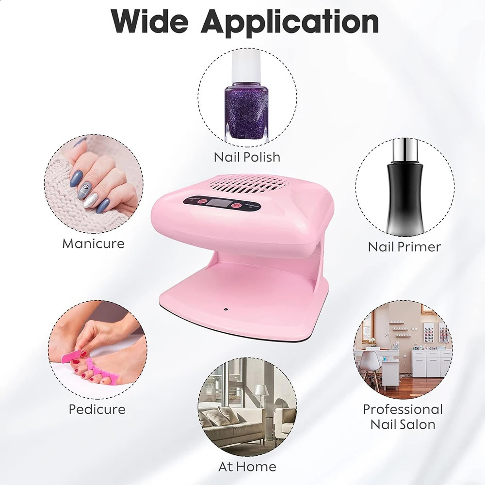 Nail Art Air Dryer And Cold Polish 300W Timing Fan Blow For Both Hands Feet 241118
