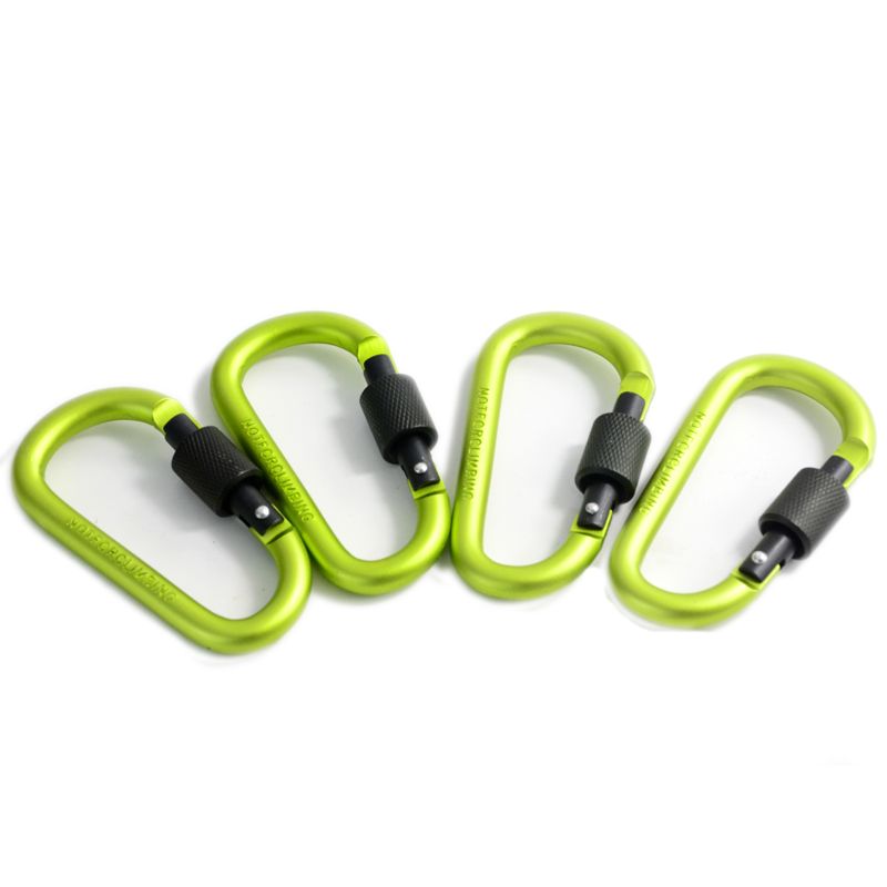 Outdoor Camping Aluminum Mini Locking Carabiner Hook 8cm Metal d type Keychain carabiner clip