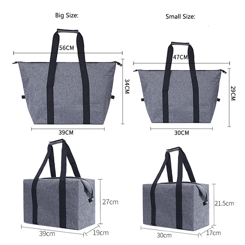 Large Capacity Foldable Tote Lunch Bags Portable Travel Insulated Cooler Camping Picnic Shoulder Bag