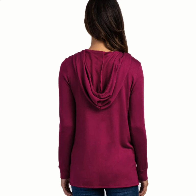 Maternity Hooded Sweater Tops Pregnant Long Sleeve Breastfeeding Blouse Women Top Mama Clothing 241230bj