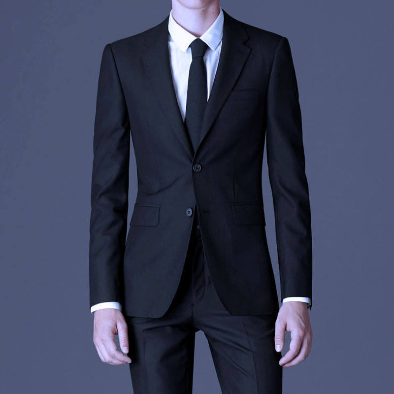 X1230Men's autumn and winter suits dark gray professional business suits three-piece suit