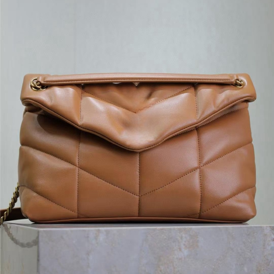 Top Quality Designer Bag Real Leather Shoulder Bag Workmanship Quilted Soft Lambskin Leather Women Handbag Medium Bag Brown Green Purse Black Chain Crossbody Bag