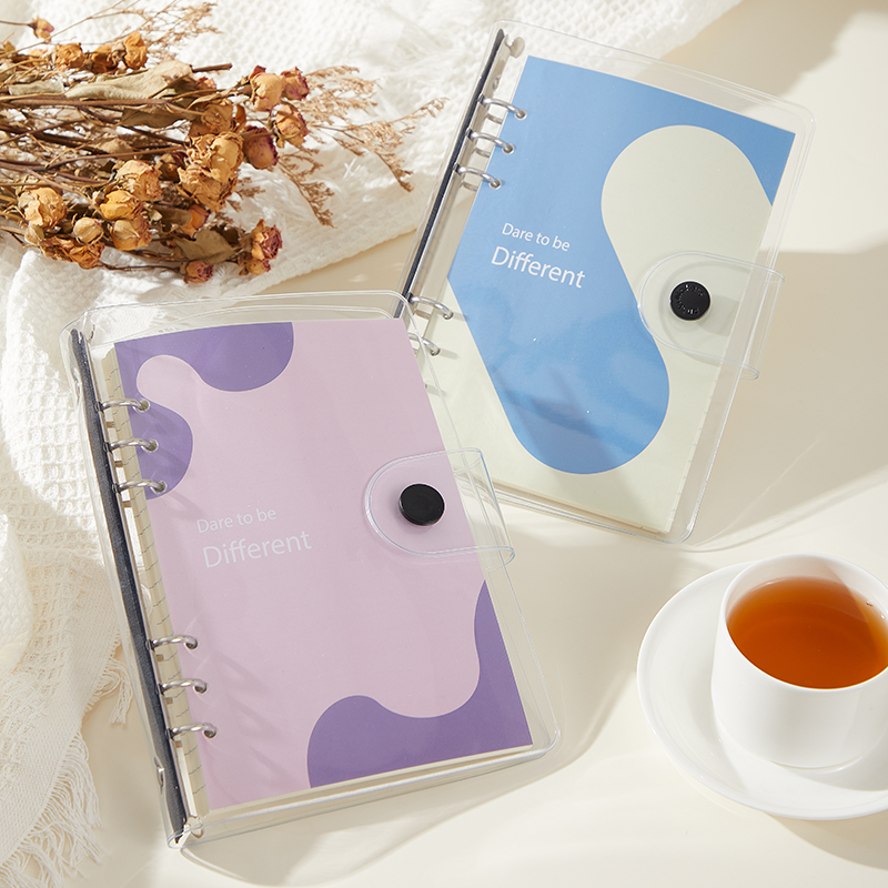 Versatile A5 Clear PVC Binder Case with Easy-Remove Backing Ideal Organizer for Journals and Planners