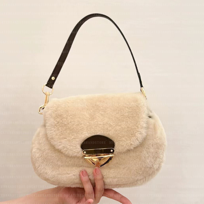 Designer Fluffy Crossbody For Women Teddy Shoulder Bags Winter Mens Cross Body Bag Fashion Fuzzy Handbags Purses Wallet