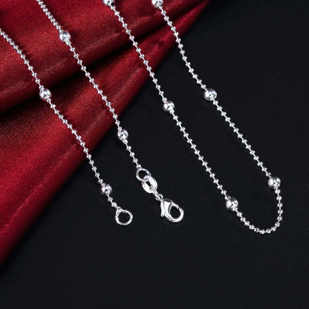 925 sterling silver talisman with round beads necklace suitable for women aged 16-24 inches fashionable parties weddings noble jewelry holiday gifts W