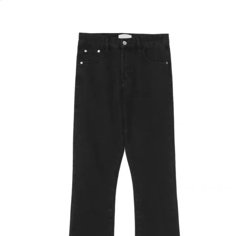 Male Cow Pants Bootcut Black Jeans for Men Flared Trousers Straight Classic Korean Fashion Y2k Vintage Washed In 241230