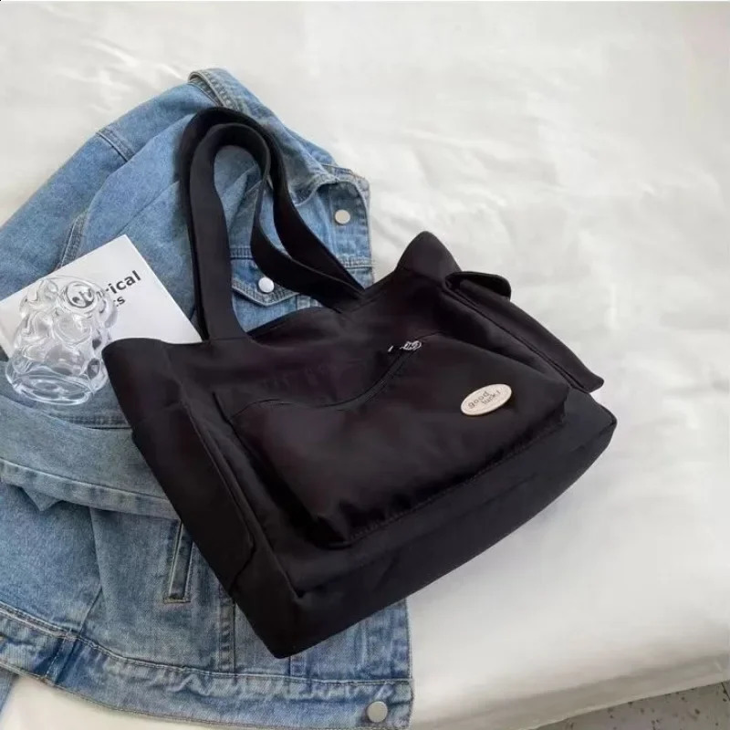 Womens Fashion Shoulder Bag Class Large Capacity Student Tote Bag Canvas Handbag Women Bag 241224