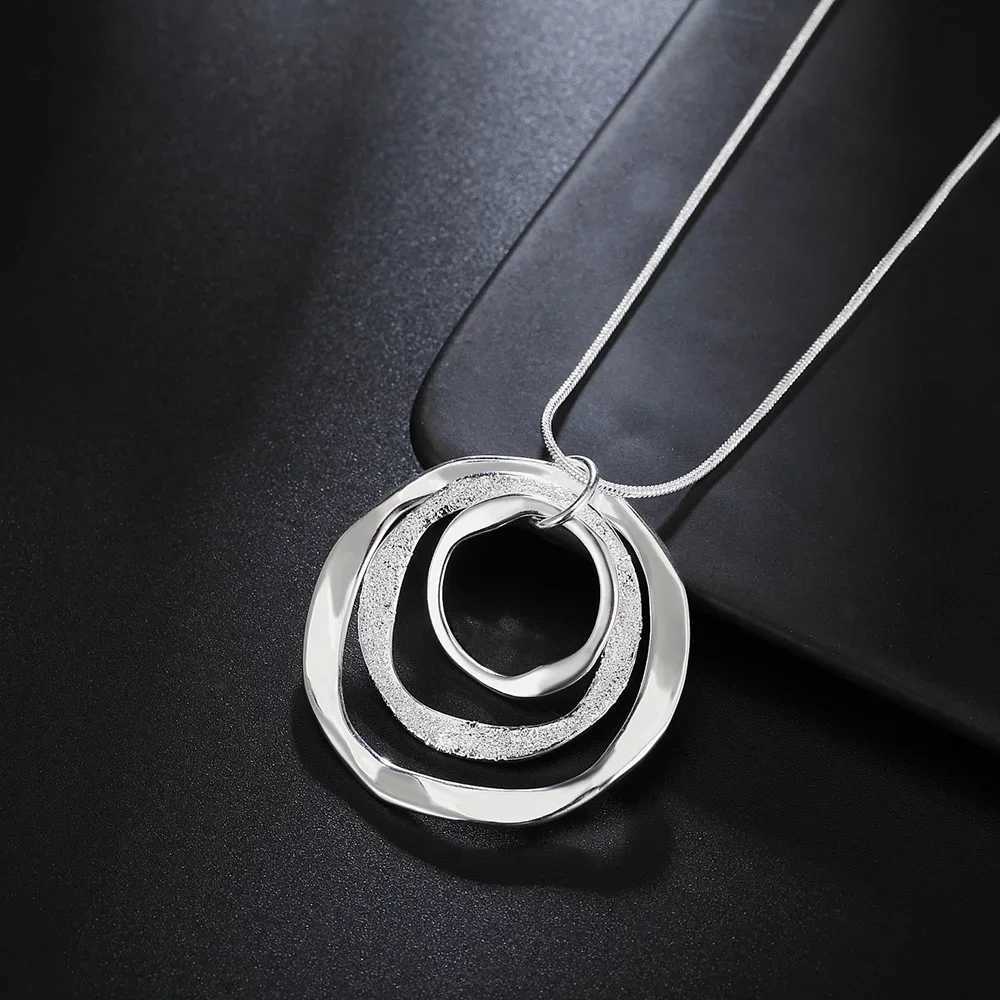 Charms Nobel 925 sterling silver Bohemian three circle pendant necklace for womens fashion weddings jewelry parties Christmas gifts W241230