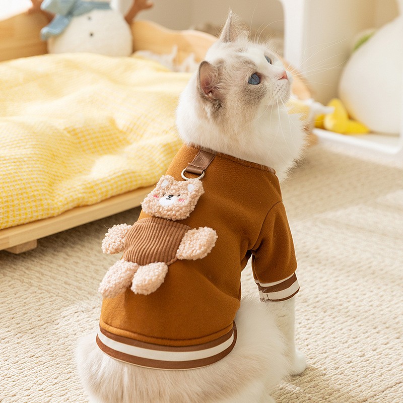 Two Leg Hoodies Autumn Clothes Blue Cat Kitten Puppy Thin Coat Pet Clothes HS53