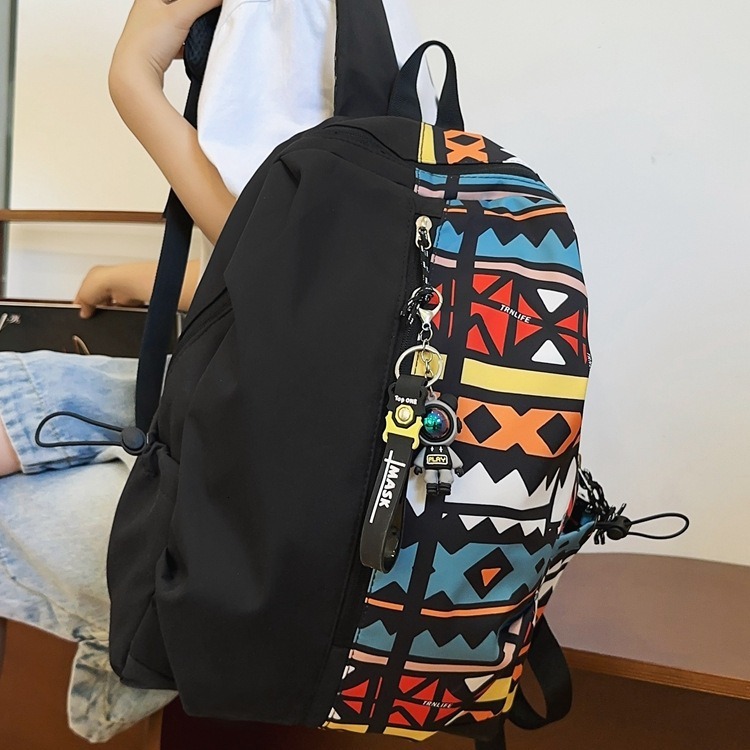 2024 New Junior High School Female College Student Fashion Trend Simple Male Campus Leisure Backpack