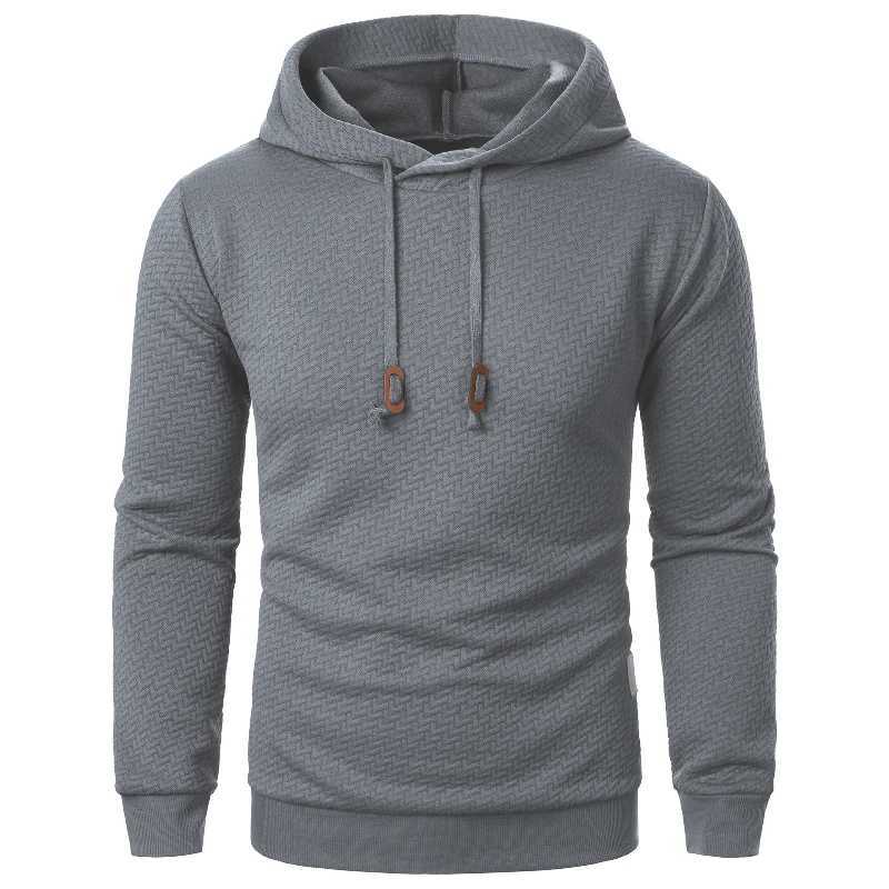 New Jacquard Outdoor Sweatshirt Solid Color Fitness Sports Rally Leisure and Fashion Retro Leisure Fully Matched Hoodie W241230