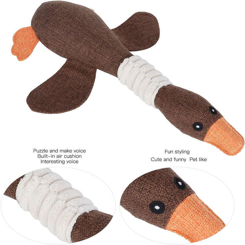DHPET Squeaky Goose Durable Chew Aggressive Chewers Breed Dog Cat Play Interactive Toys for Small Medium Dogs Teething 12.99 Inch