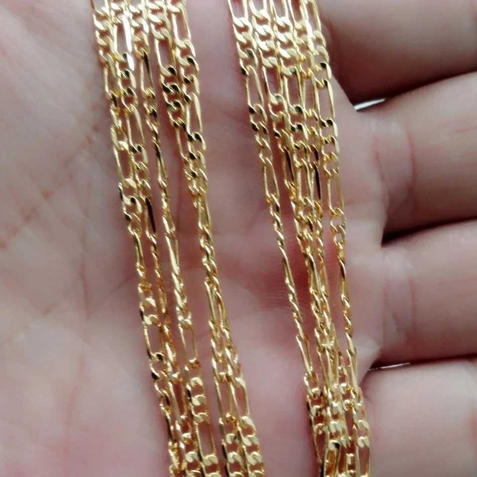 Exquisite Fashion 18K gold filled necklace suitable for women size 16-30 inches 4mm Figaro chain necklace wholesale W241230