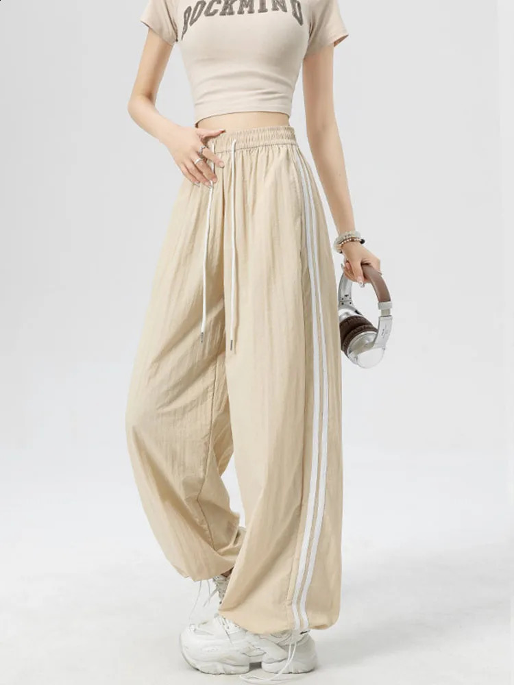 Women Spring Summer Loose Cargo Trousers Casual Wide Leg Sweatpant Street Hip Hop Sport Y2k Female Pants Z260314