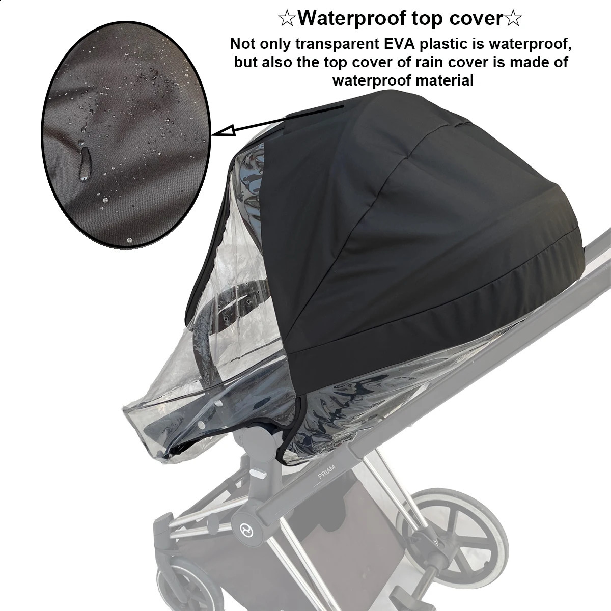 Stroller Rain Cover Compatible With Cybex Priam Mios Balios Stroller Stroller Accessory Wind Cover Transparent EVA Weather 241230