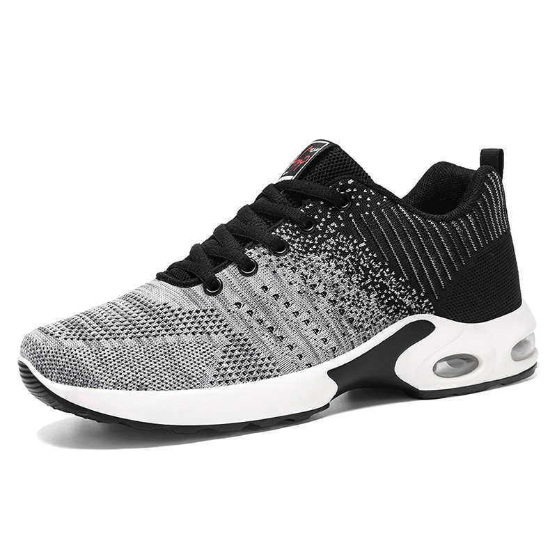 Data Air Cushion Sports Shoes Fly Weaving Color blocked Running Shoes Mens Shoes Large Shoes