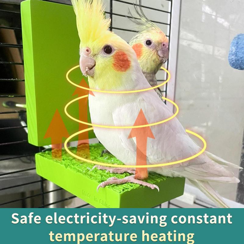 Heated Bird Perch 5W Thermostatic Flat Bird Heater for Cage Safe Bird Perch Stand Warmer for Birds Parrots Hamsters