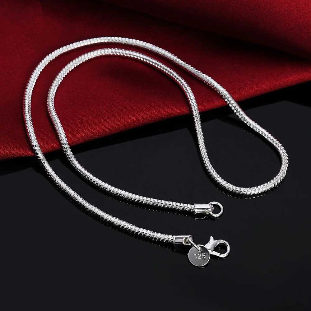 Hot selling 20-60cm 925 sterling silver 3mm snake chain necklace for men and women wedding engagement jewelry cute charm bracelet W241230