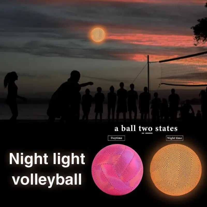 Luminous Volleyball Reflective Volleyball Glow-in-the-Dark Volleyball Beach Volleyball Sports Ball Nighttime Training VolleyballXJ241230