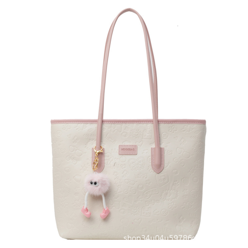 High aesthetic tote 2024 new simple design, fashionable and versatile, large capacity commuting single shoulder women's bag