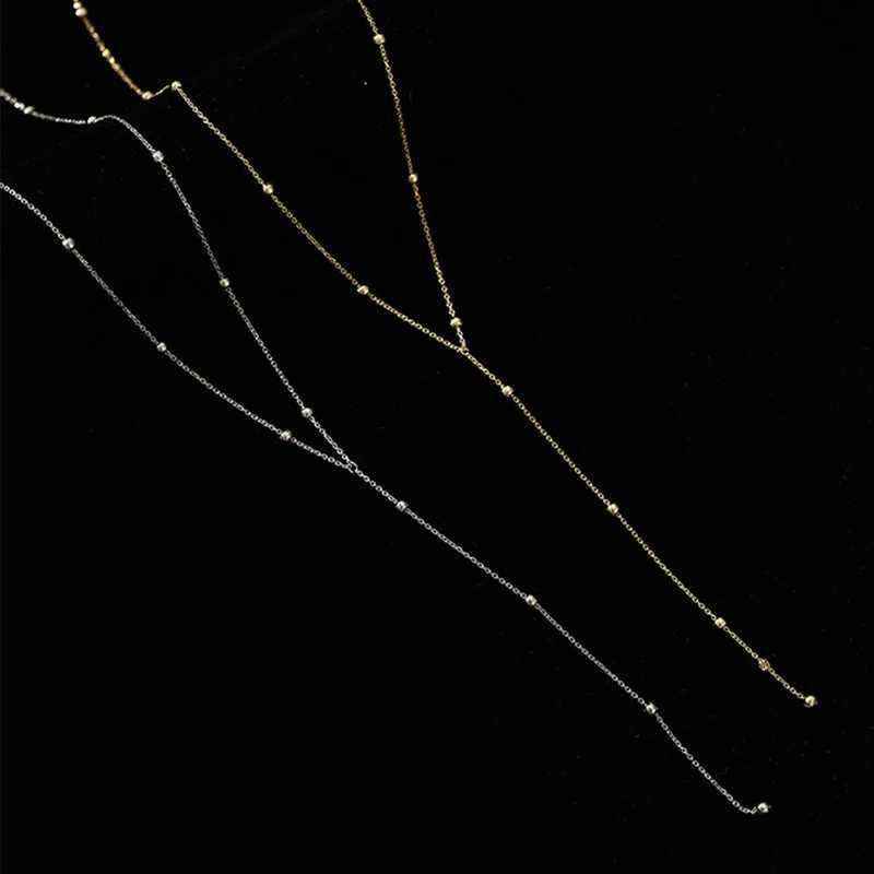 Luxury 925 sterling silver round bead necklace suitable for womens retro metal chain charm necklace jewelry party gift W241230