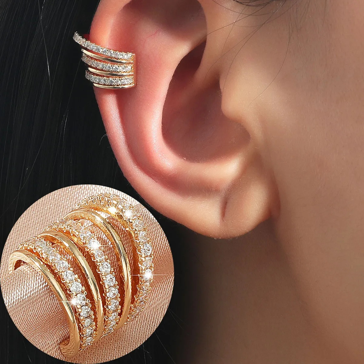 Punk Ear Clip Earrings For Women Jewelry Cuffs Without Hole Piercing Earring Earcuff Cshape On Brincos 241225