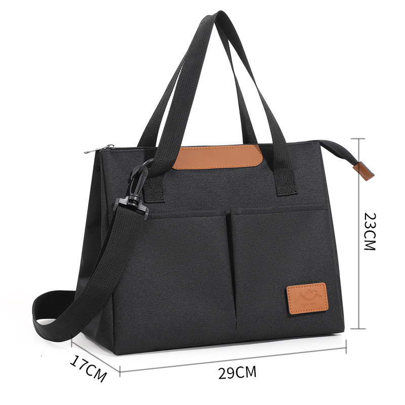 Triangle ice pack crossbody portable lunch storage bag, simple and fashionable, large capacity bento box insulation bag