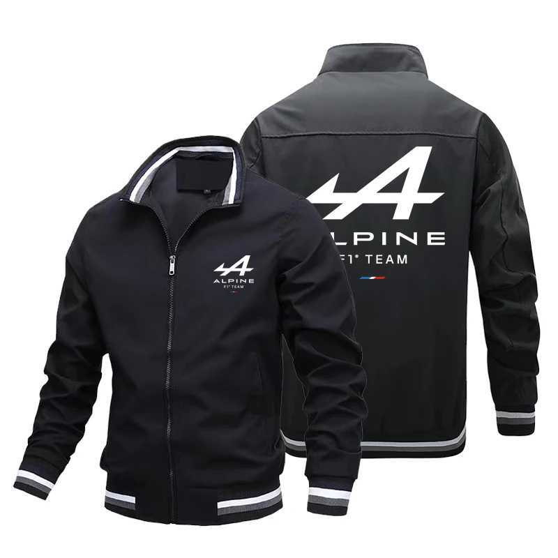 Men's Jackets New Alpine F1 team zipper jacket sports jacket outdoor car jacket Alpine mens jacket mens pocket casual spring and summer J241210