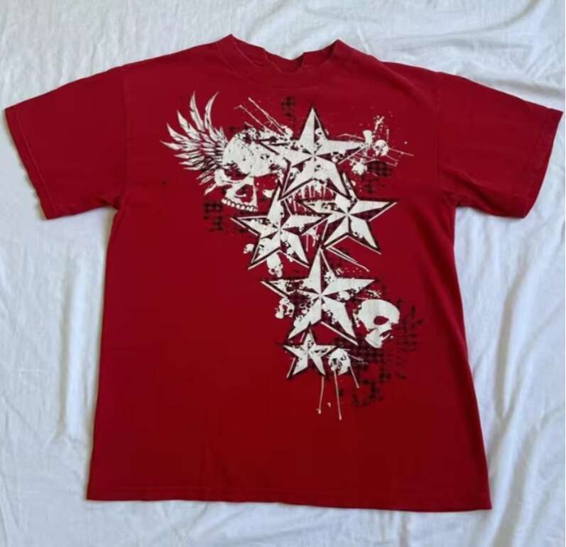 Women's 90s Shopping Mall Gothic T-shirt Y2K Cyber Grunge Skull Emo