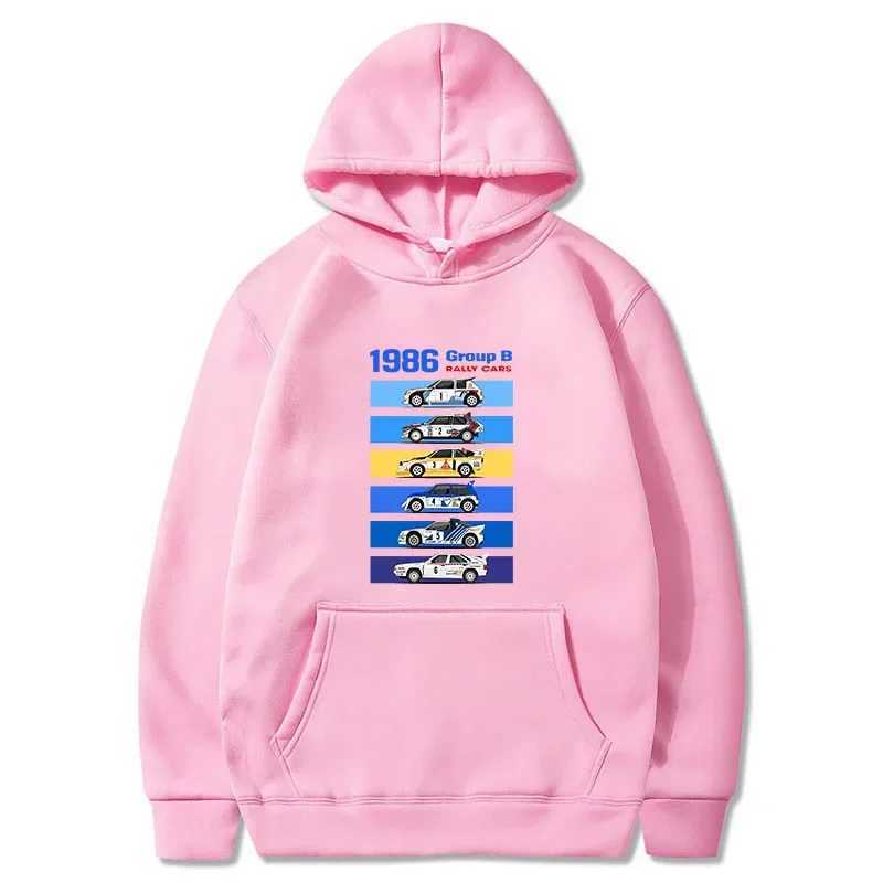 New mens hooded sweatshirt 986 sets B RALLY CARS printed hooded sweatshirt hot selling mens retro casual sportswear unisex long sleeved zipper W241230