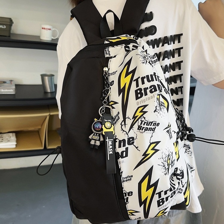 2024 New Junior High School Female College Student Fashion Trend Simple Male Campus Leisure Backpack