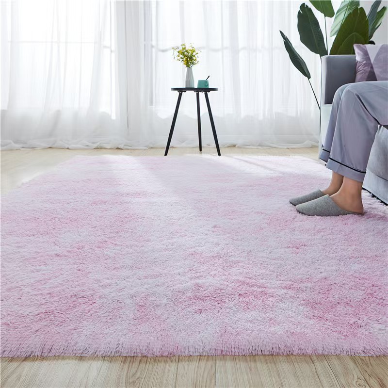 4619-55-BB-Simple Rectangular Solid Color Silk Carpet Bedroom Bed Living Room Sofa Blanket