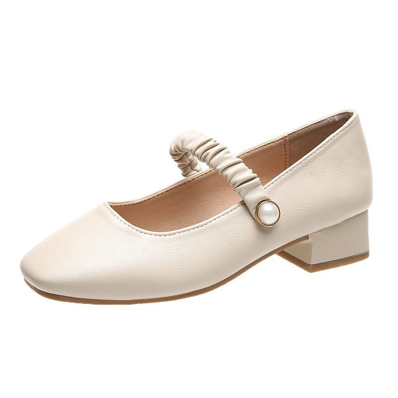 Ddmywed Rough Mary Jane Spring New Ladies Square Toe Evening Gentle Style Low Heeled Fairy Single Shoes Women Chinese Brand Shoes F1230-28 ddmythur