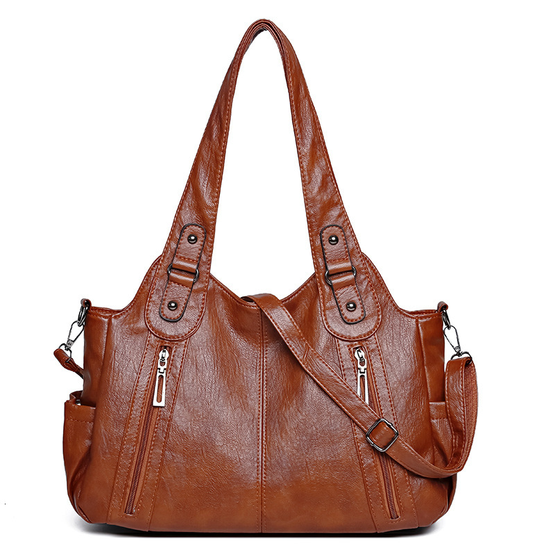 Handbag women, simple texture, shoulder bag, large capacity, versatile for business trips and commuting, casual tote bag