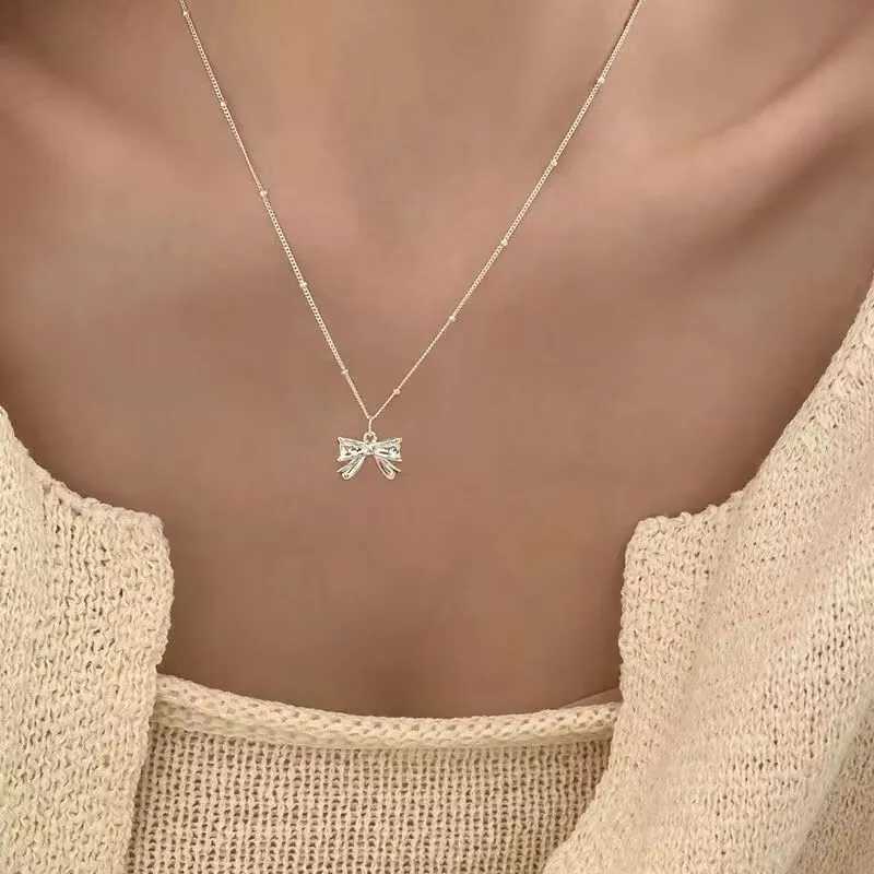 Silver Butterfly Necklace Womens Crystal Zircon Pendant Necklace Womens Crystal Necklace Party Jewelry W241230
