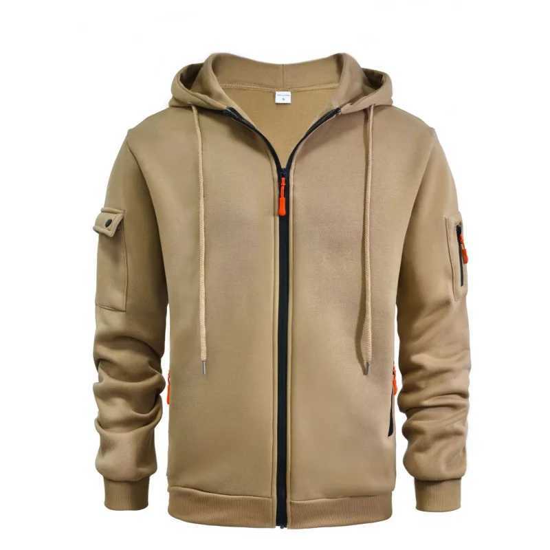 2024 new autumn mens sportswear long sleeved jacket hooded sweatshirt zipper closure jacket mens sportswear ultra-thin fit mens clothing W241230