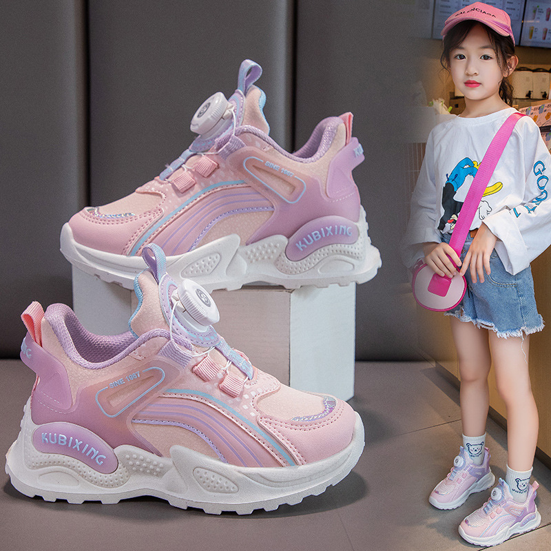 Kids Sneakers Girls School Toddler Casual Shoes Outdoor Mesh Running Shoes Kidsnest Light Soft Tennis Pink Non-slip Children Shoes Sizes US5C-US4Y
