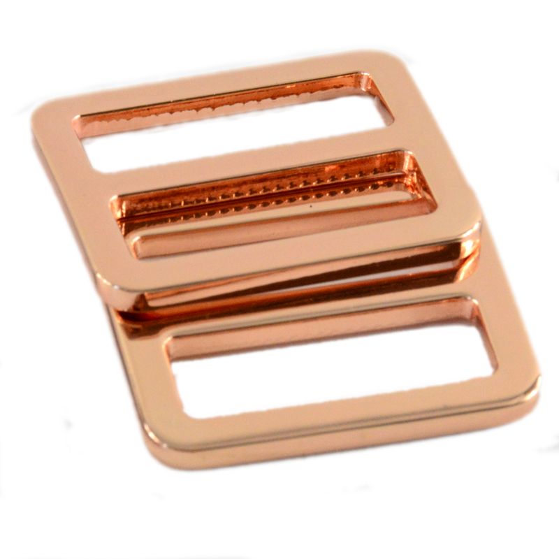 Zinc alloy tri glide slider buckle 25mm rosa gold metal hook for handbag