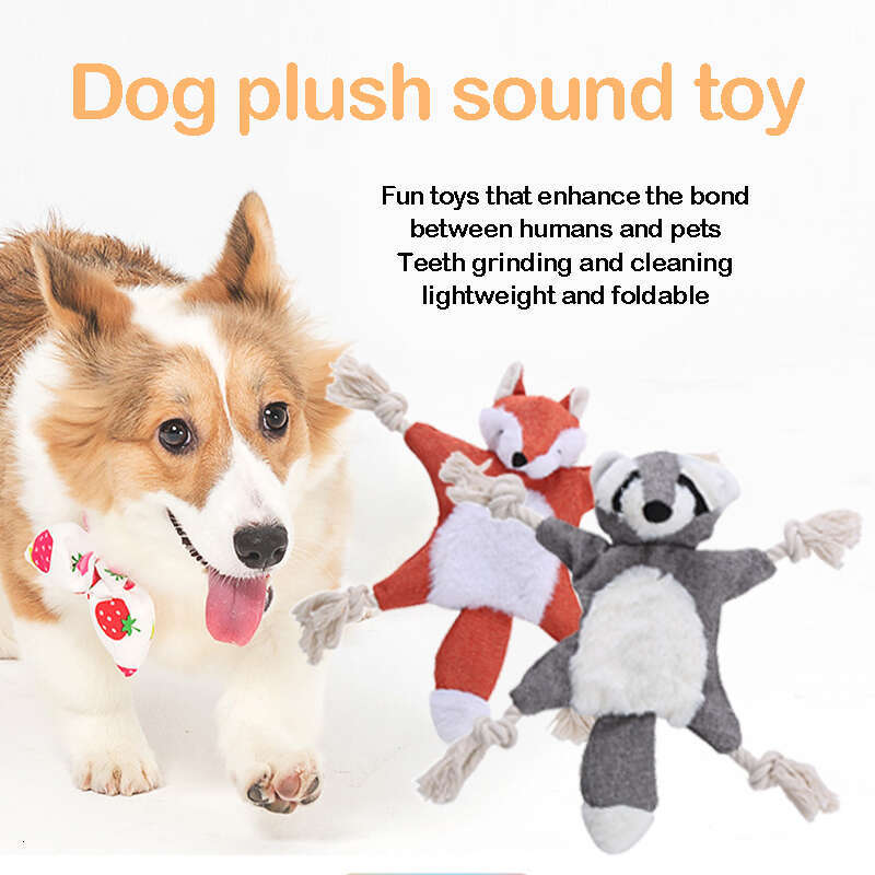 DHpet Rope with Squeaker Aggressive Chewers Tug of War Boredom to Keep Them Busy Plush Squeaky Dog Toys for Small Medium Dogs