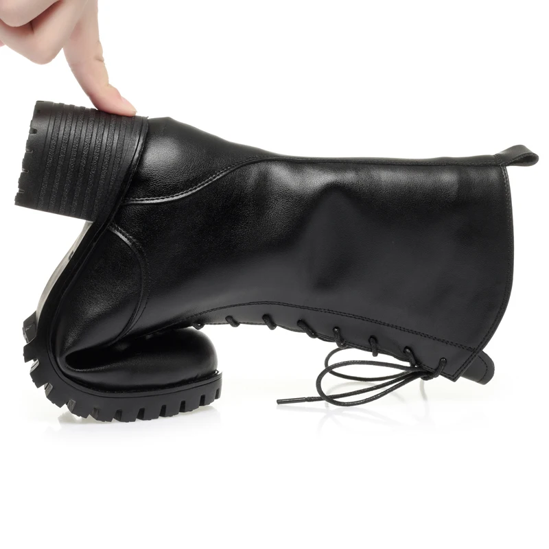 AIYUQI Women's Snow Boots Non-slip Work Boots Women Large Size Winter Warm Motorcycle Boots Girls Ankle Boots