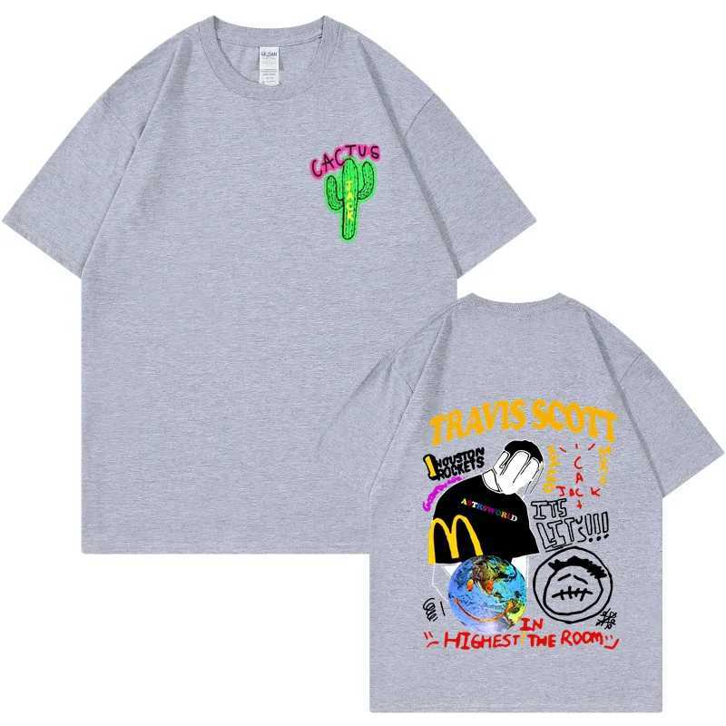 New Fashion Hip Hop T-shirt Mens ASTROWORLD Harajuku T-shirt Your Letter Printed T-shirt Here Top W241230
