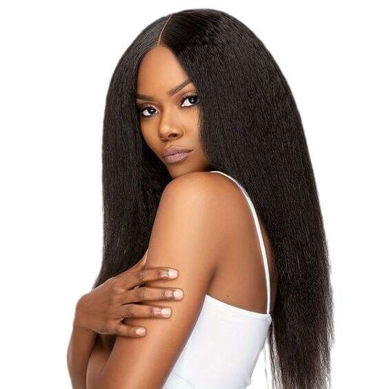 Lace Front Wig Cover T Shape Female Large Area T-Shaped Front Lace Wig Black Fluffy Yaki Long Straight Wigs Kq2 Kq2