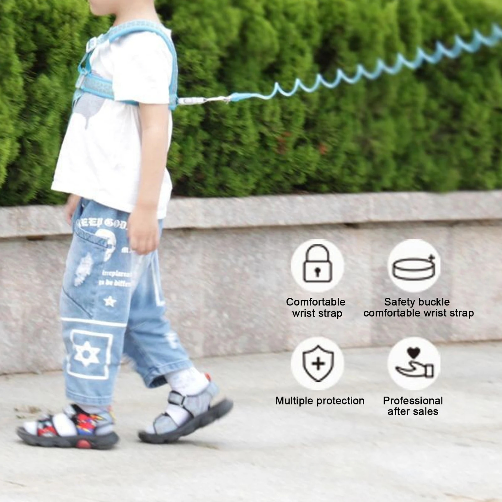 Toddler Leash Safety Harness Dual-Use Outdoor Walking Hand Belt Anti-lost Wristband Kids Safety Learning Walk Accessories 241230