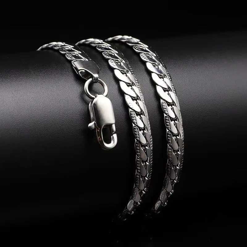 20-60cm 5mm Silver Luxury Brand Design Noble Necklace Chain Mens Fashion Wedding Engagement Jewelry W241230