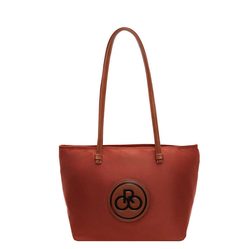 Simple nylon fabric lightweight single shoulder tote bag women casual shopping commuting size crossbody bag 241215