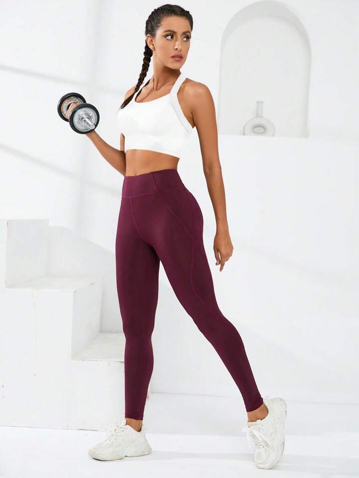 Women's V-waist sand washed peach buttocks seamless yoga pants running sports leggings+yoga vest training fitness bra shock-absorbing gathering s