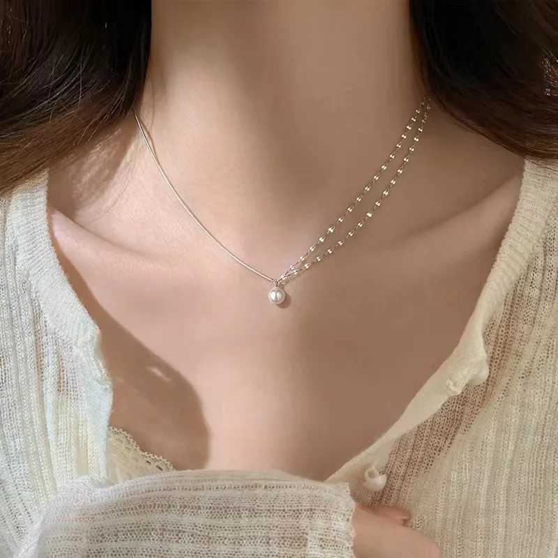 Fashionable 925 sterling silver pearl necklace simple style charming womens pendant necklace a gift from Botai for friends exquisite jewelry W241230